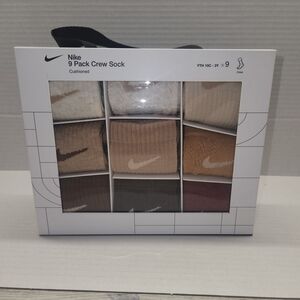 Nike Men's Athletic Crew Socks 9-Pack - White, Brown, Tan